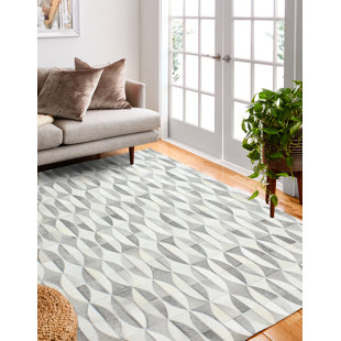 DARYA HOME Cowhide Leather Gray Rug