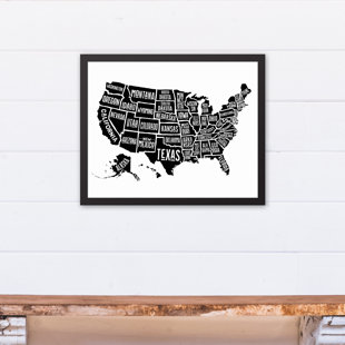 WROUGHT STUDIO™ Simple United States World Map Print