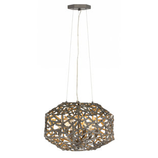 FREDRICK RAMOND Kestrel 6 - Light Fabric Geometric Chandelier
