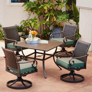 BEACHCREST HOME™ Pelletier Square 4 - Person Outdoor Dining Set with Cushions