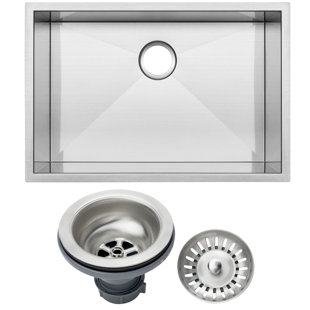 TICOR SINKS Zero Radius 28'' L Undermount Single Bowl Stainless Steel Kitchen Sink