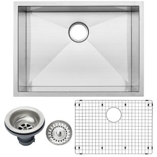 TICOR SINKS Zero Radius 26'' L Undermount Single Bowl Stainless Steel Kitchen Sink