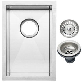 TICOR SINKS Zero Radius 17.5'' L Undermount Single Bowl Stainless Steel Kitchen Sink