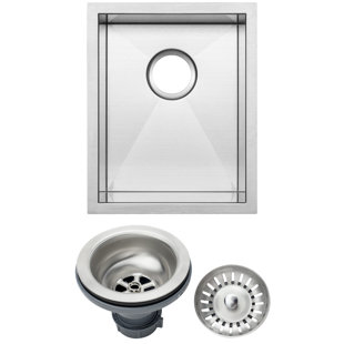TICOR SINKS Zero Radius 17.5'' L Undermount Single Bowl Stainless Steel Kitchen Sink