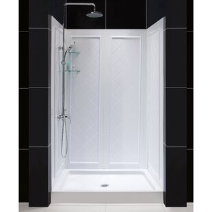 DREAMLINE Qwall 48" W x 32" D x 76.75" H Framed Rectangle Shower Stall with Base Included