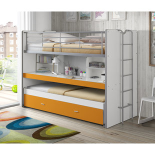 European Single (90 x 200cm) High Sleeper Loft Bed Bed with Bookcase by Vipack