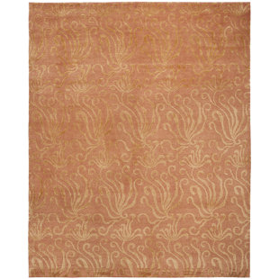 MARTHA STEWART RUGS Seaflora Floral Handmade Tufted Brown/Gold Area Rug