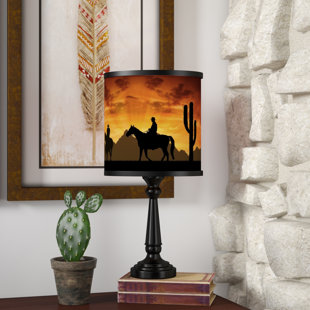 LOON PEAK® Castillo Western Cowboys 18.5" Table Lamp