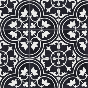 VILLA LAGOON TILE Tulips 8" x 8" Cement Patterned Wall & Floor Tile