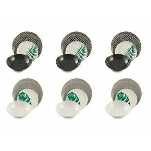 VILLA D'ESTE HOME Urban Jungle 18 Piece Dinnerware Set - Service for 6