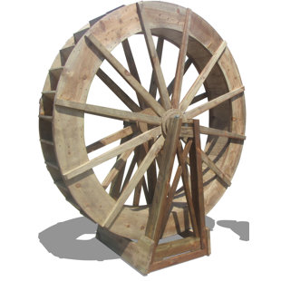 SAMS GAZEBOS Japanese Wood Free-Standing Water Wheel