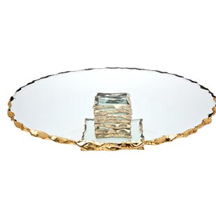 GODINGER SILVER ART CO Harper Gold Raw Edge Cake Stand