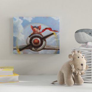 ZOOMIE KIDS Kostka When Pigs Fly Graphic Art on Canvas