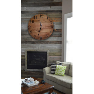 AUGUST GROVE® Starns Solid Wood Wall Clock