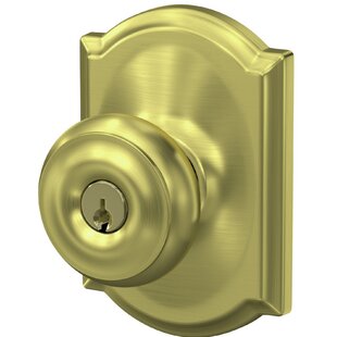 SCHLAGE Georgian Knob with Camelot Trim Keyed Entry Lock