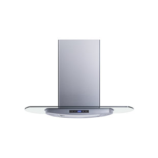 WINFLO 36" 500 CFM Convertible Island Range Hood in Stainless Steel With Filter Included