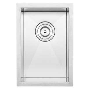 TICOR SINKS Pacific Series 17.5'' L Undermount Single Bowl Stainless Steel Kitchen Sink