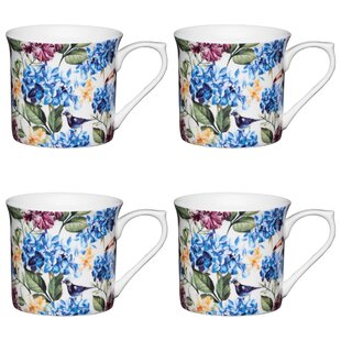 KITCHENCRAFT Country Floral Bone China Mug (Set of 4)