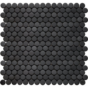 INTERCERAMIC Inox Glass Penny Round Mosaic Wall & Floor Tile