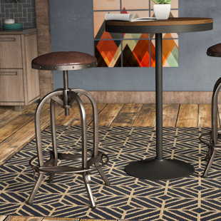 WILLISTON FORGE Michaella Swivel Upholstered Adjustable Height Counter Stool with Metal Frame
