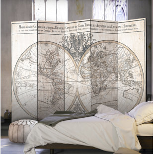 LONGSHORE TIDES 225cm W x 172cm H 5 - Panel Solid Wood Folding Room Divider