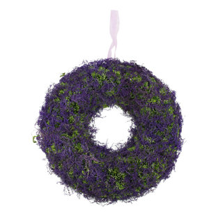 NORTHLIGHT SEASONAL Reindeer Moss and Twig Artificial Spring Floral Wreath 14-Inch