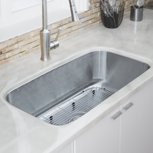 TICOR SINKS Haven Series 31.5'' L Single Bowl Stainless Steel Kitchen Sink