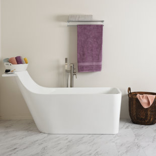 MAYKKE 66.94'' x 29.56'' Freestanding Soaking Acrylic Bathtub