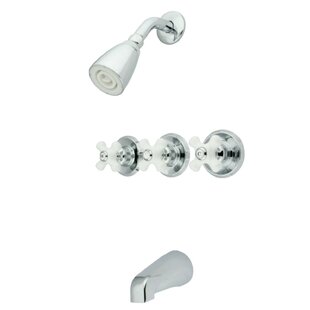 Kingston Brass Victorian Triple-Handle Tub and Shower Faucet