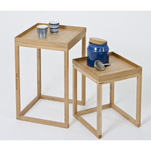 BRAYDEN STUDIO 2 Satztische Bostic aus Massivholz (Set besteht aus 2)