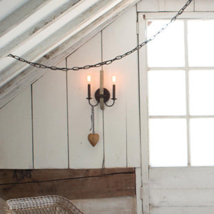 FREDRICK RAMOND Oceane Wood Candle Wall Light