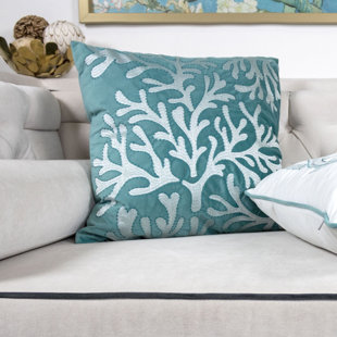 HOMEY COZY Karael Embroidered Feather Throw Pillow (Set of 2)