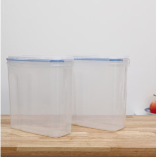 REBRILLIANT Large BPA-Free Plastic Cereal Bulk Food Storage Container with Airtight Spout Lid (Set of 2)