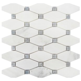 LUXSURFACE 2" x 4" Marble Mosaic Tile in Oriental White/Gray