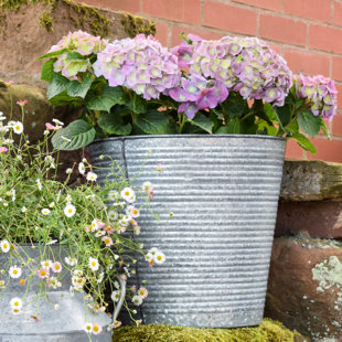 WADE LOGAN Vramshabuh Ribbed Metal Plant Pot