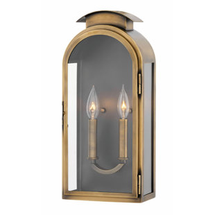 HINKLEY Rowley 2-Light Brass Outdoor Heritage Wall Mount Lantern