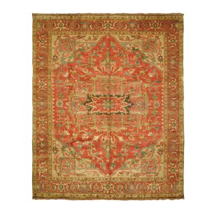 SHALOM BROTHERS Jules Serapi Handmade Hand-Knotted Wool Red/Beige/Green/Blue Rug