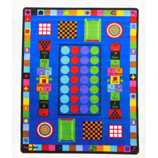 KIDS WORLD CARPETS Durable Play Performance Blue Rug