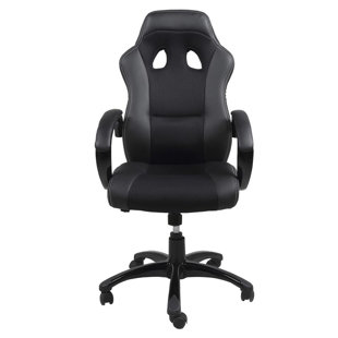 Act Gaming Adjustable Reclining Ergonomic Faux Leather Swiveling PC & Racing Game Chair in Black