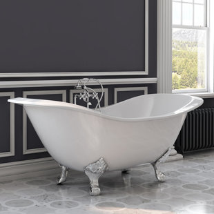 CAMBRIDGE PLUMBING 71" x 31" Clawfoot Soaking Cast Iron Bathtub