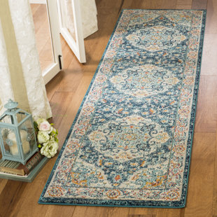 BUNGALOW ROSE Dostie Oriental Ivory/Blue Area Rug