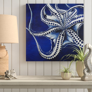 BREAKWATER BAY 'Octopus' Oil Painting Print on Wrapped Canvas