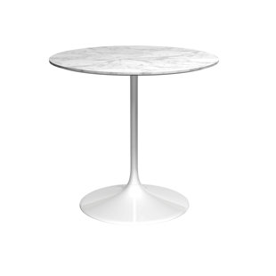 CORRIGAN STUDIO Clarke County Round Stone Top Metal Base Dining Table