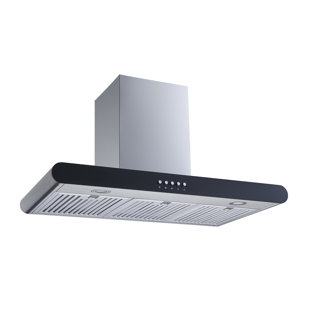 WINFLO 36" 300 CFM Convertible Wall Mount Range Hood in Stainless Steel With Filter Included