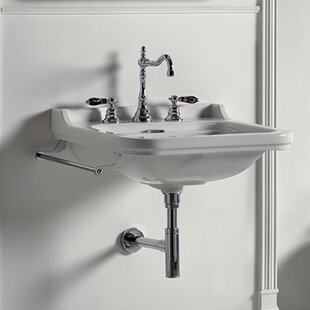 WS Bath Collections Waldorf 21.7'' Glossy White Ceramic Rectangular Bathroom Sink with Overflow