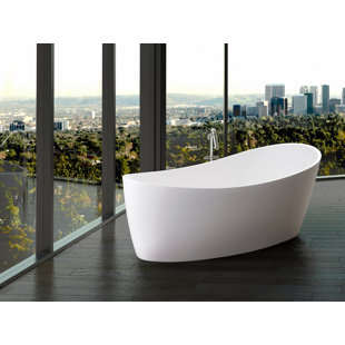 CLARKE PRODUCTS Dune 59'' x 32'' Freestanding Soaking Solid Surface Bathtub