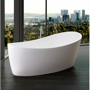 CLARKE PRODUCTS Dune 68'' x 34'' Freestanding Soaking Solid Surface Bathtub