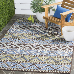 BLOOMSBURY MARKET Innen-/Außenteppich Mckenna in Blau/Grün