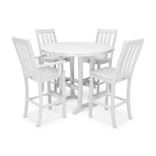 POLYWOOD® Vineyard 5-Piece Nautical Trestle Bar Set