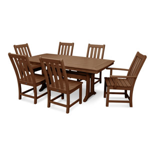 POLYWOOD® Vineyard 7-Piece Dining Set with Trestle Legs
